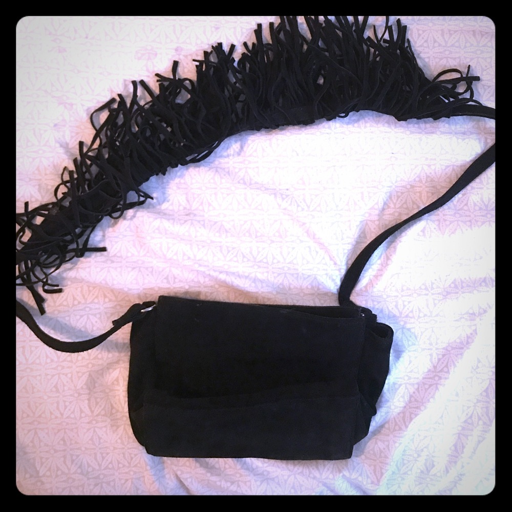 Zara suede bag with fringe detail